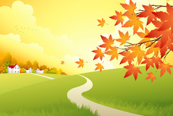 Autumn Landscape. Vector Background