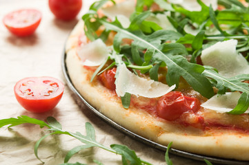 Pizza with arugula