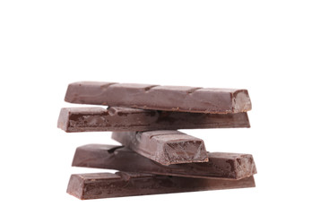 Stack of cooled chocolate bars