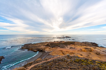 The sea front of Big Sur under the blue sky