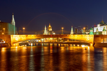 Fototapeta na wymiar Night view of Moscow Kremlin in Russia