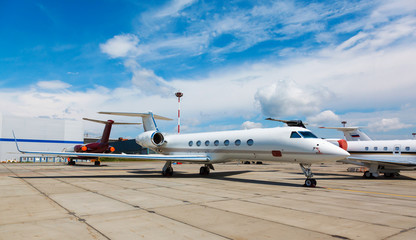 white plane on the platform