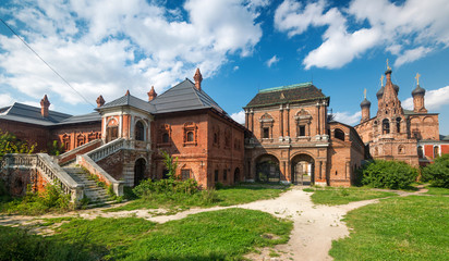 Old houses in Krutitskoye Podvorye in central Moscow, Russia