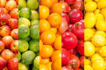 Collage. Lots of different fruits