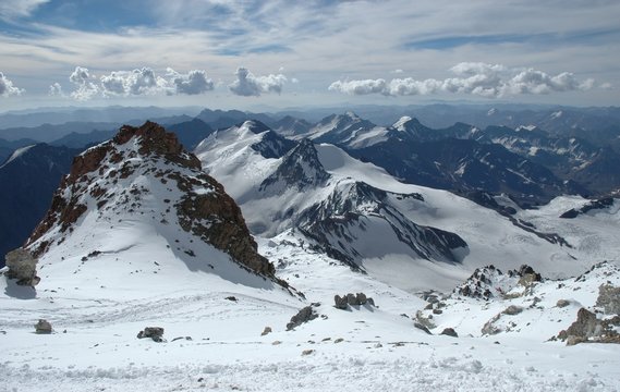 Mountain Landscape at Aconcagua summit