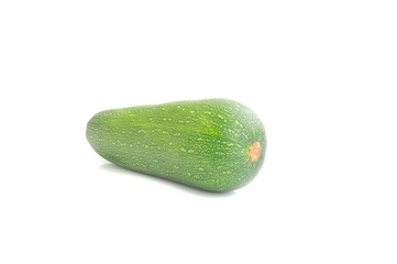 one fresh zucchini isolated on a white background