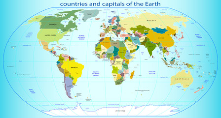 countries and capitals of the Earth. Vector illustration