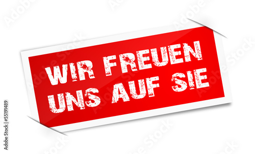 Wir Freuen Uns Von Ihnen Zu Hören Englisch "Etikett - wir freuen uns auf Sie" Stockfotos und lizenzfreie Vektoren
