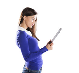 Woman with pc tablet