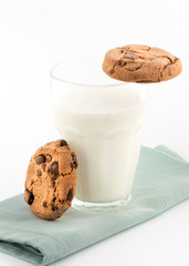 Glass of milk and cookies