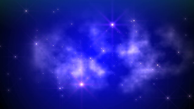 space fly clouds blue