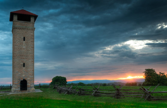 Antietam National Battlefield Observation Tower Sunrise