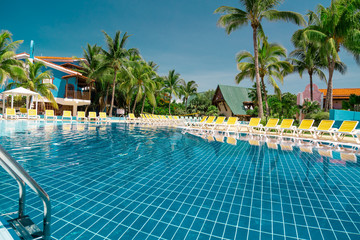 luxury tranquilling outdoor swimming pool