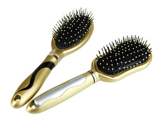 Hairbrushes isolated on white
