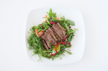 plate of fresh chopped steak salad