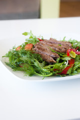 plate of fresh chopped steak salad