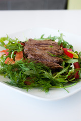 plate of fresh chopped steak salad