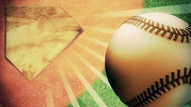 Baseball looping background with light rays