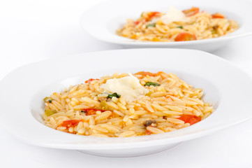 Tomato and basil orzo