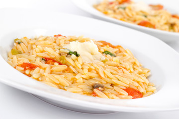 Tomato and basil orzo