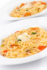 Tomato and basil orzo