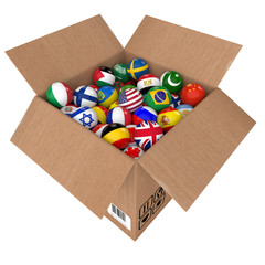 Balls as national flags of the world countries