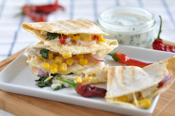 chicken quesadillas
