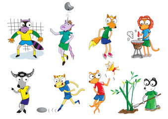 Set of animal vector cartoon