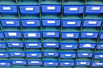 Blue drawer for keep equipment