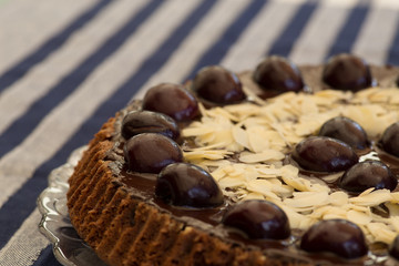 Chocolate Cake With Cherries And Almond