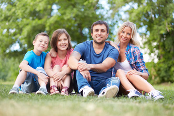 Fototapeta premium Family of four