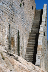 The old historic stone stairs in Calvi,Corsica