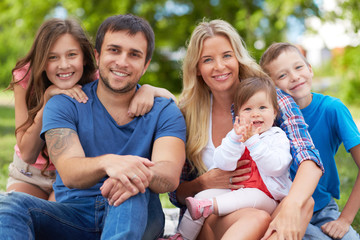 Family in park