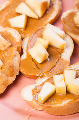 cookie butter spread topped with fresh diced apples