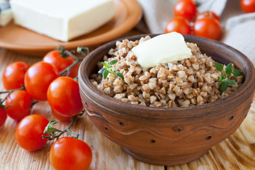 nutritious buckwheat porridge with butter