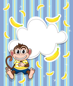 A stationery with a monkey and bananas