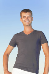 portrait of a young man on the beach