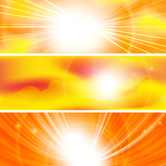abstract sun ray banners