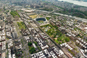 Fototapeta na wymiar Aerial view of Manhattan and George Washington bridge, New York