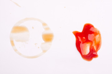 coffee and ketchup stains