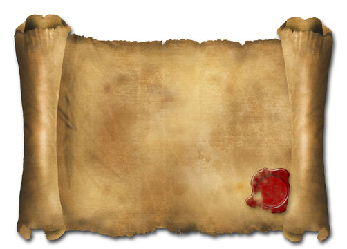 lPaper scroll with wax seal  made in 2d software