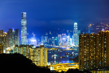 Fototapeta premium Hong Kong skyline at night