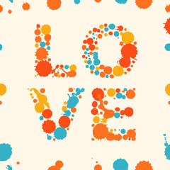 Grunge multicolor love banner