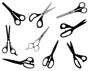 Silhouette of scissors, vector