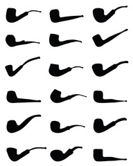 Black silhouettes of pipes, vector