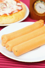 Sausage and pizza