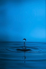 Fototapeta na wymiar Kropla wody w kolumnie wody