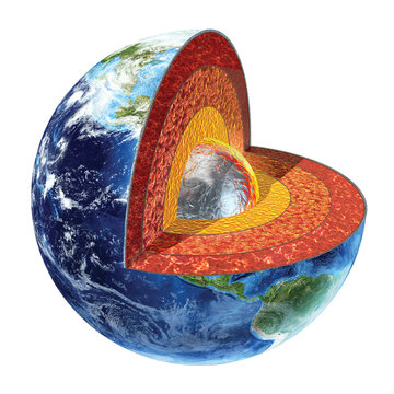 Earth cross section. Inner core version.