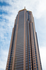 Blue Glass and Red Stome Tower