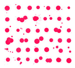 Magenta ink stain spot collection